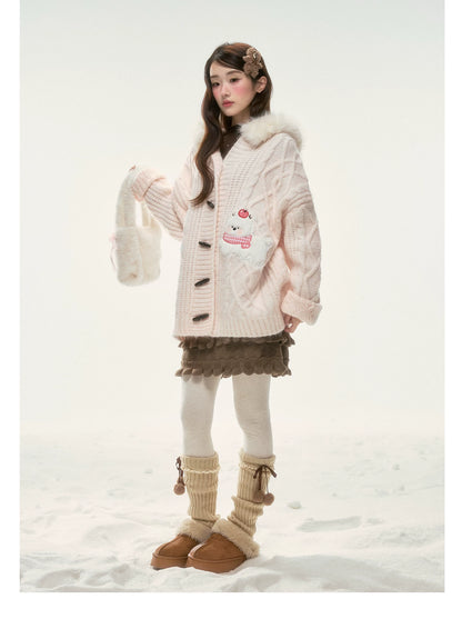 BIBIBENCY - Pink West Highland Terrier Knit Cardigan
