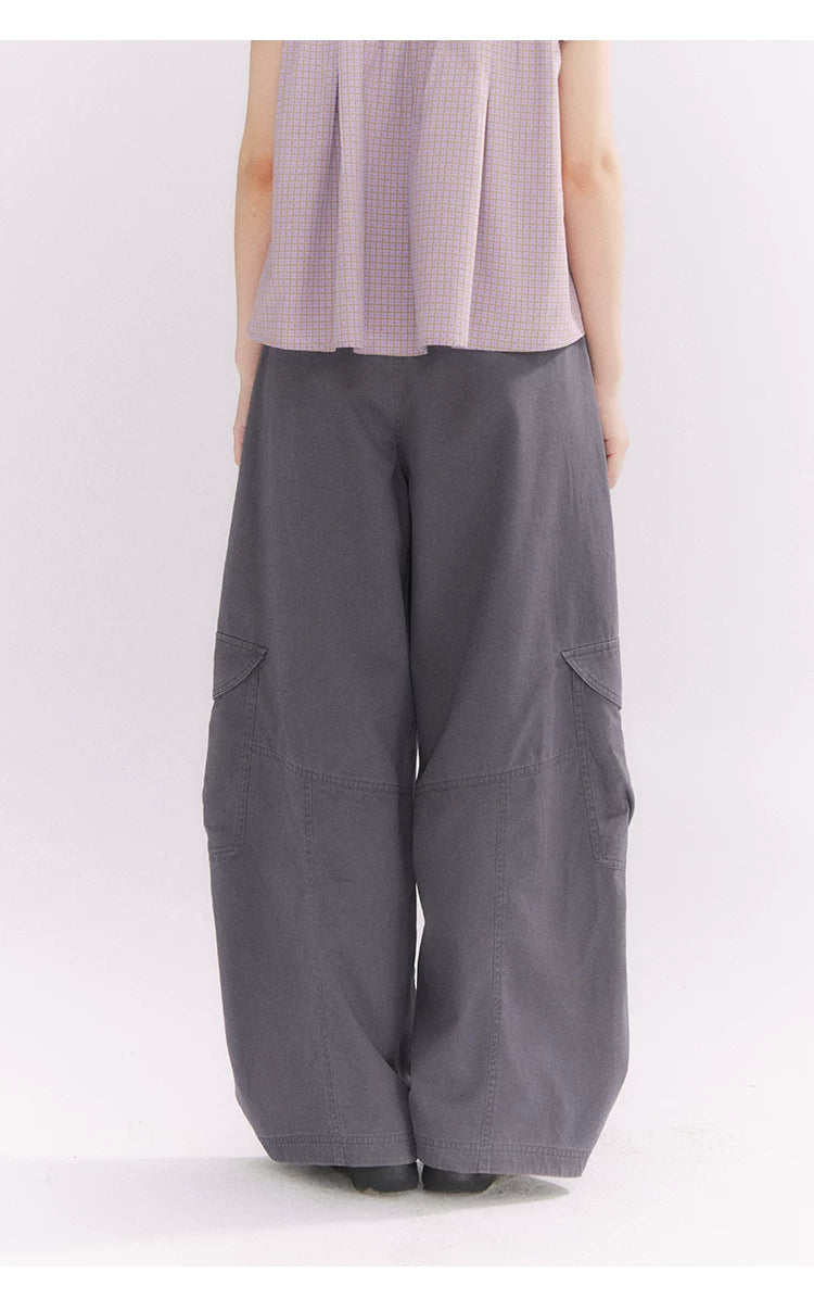 “Pear Shape Genius” Dusty Mauve Washed Cotton Cargo Pants
