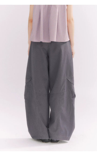 “Pear Shape Genius” Dusty Mauve Washed Cotton Cargo Pants