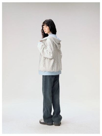 [CAN] "Misty Blue Floral Reverie" Light Blue Floral Set (Reversible Jacket / Sweatpants / Tiered Skirt)
