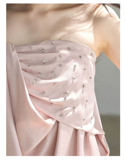 "Summer Rain at Dusk" Dusty Rose Satin Two-Piece Set