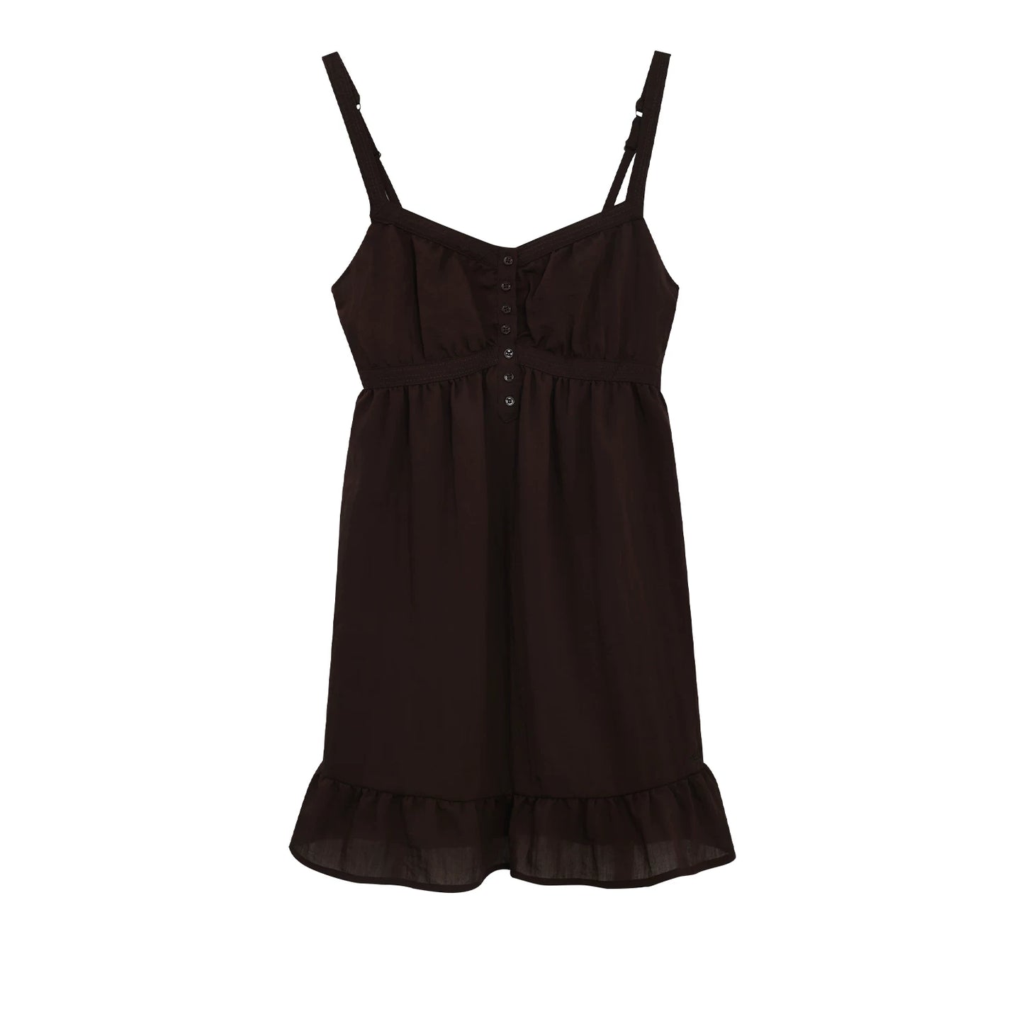 "Mocha Escape" Coffee Brown Cami A-Line Mini Dress