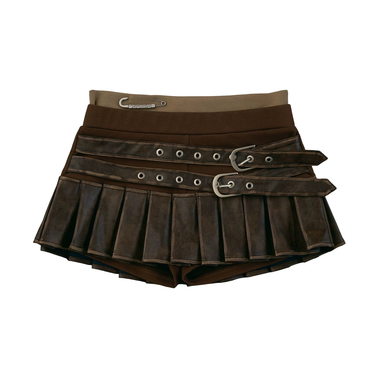 "Grunge Low-Rise Edge" Belted Pleated Skort WE959