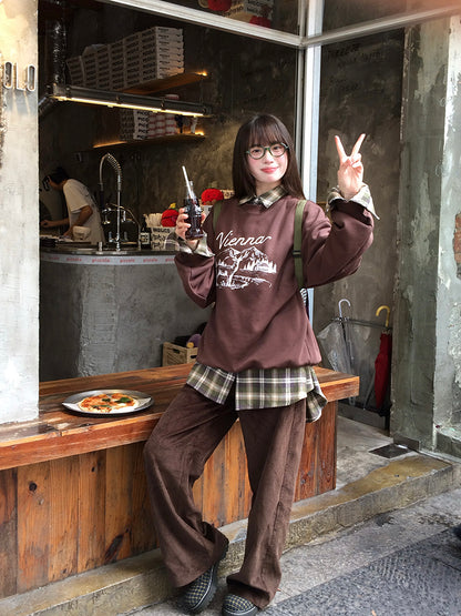 Zzouu - Embroidered Corduroy Pants