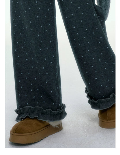 BIBIBENCY - Dark Gray Polka Dot Sweatpants