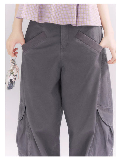 “Pear Shape Genius” Dusty Mauve Washed Cotton Cargo Pants