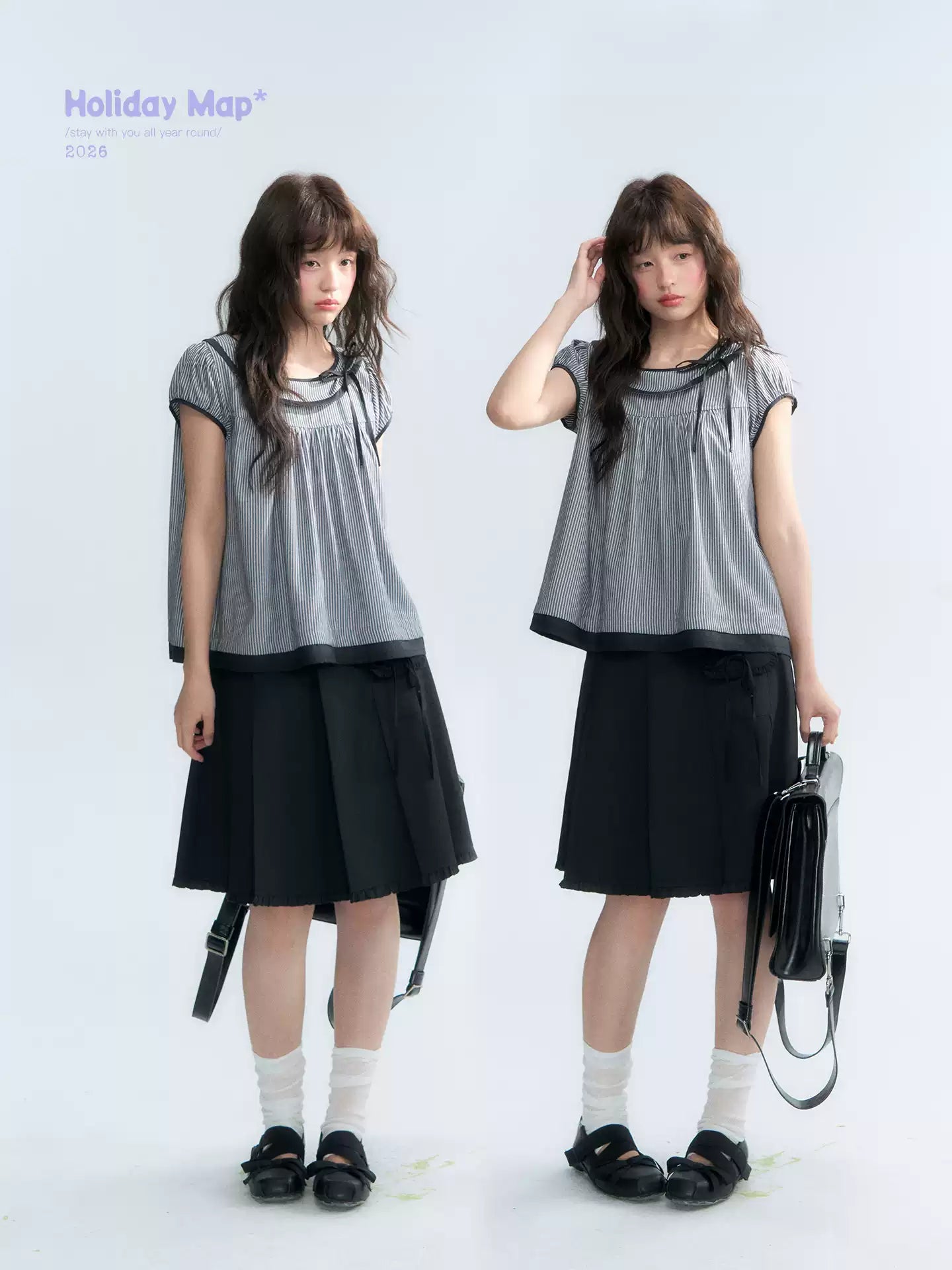"Midnight Academy" Black Pleated Mini Skirt