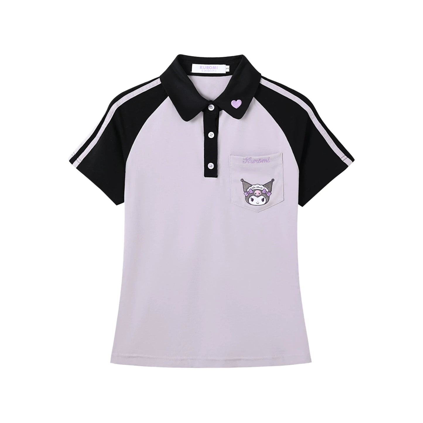 170726K "Midnight Track" Black & Purple Polo Athletic Set (Polo Athletic Top + Athletic Shorts)