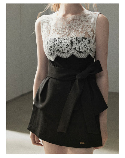 "The Quiet Strength" Black Iris Lace Sleeveless Crop Top