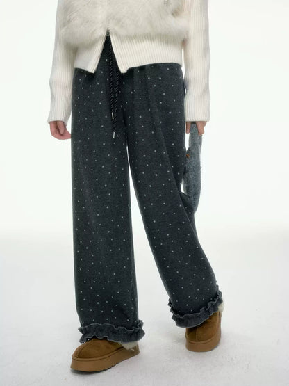 BIBIBENCY - Dark Gray Polka Dot Sweatpants