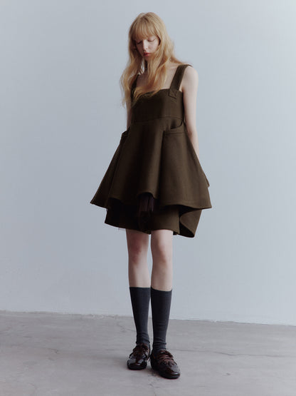FUSSED Rebel Heiress Wool Blend Tailored Shorts – Chocolate Brown FOF-25AW196b