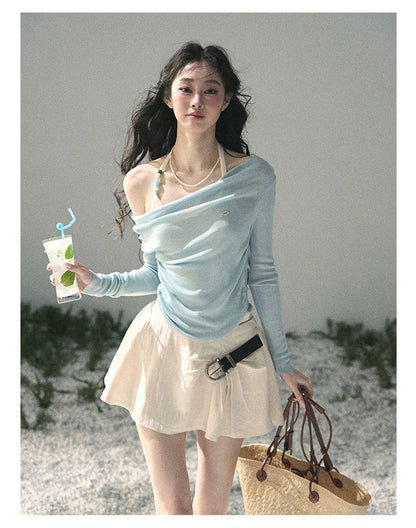 “Sugar Frost Diaries” Crystal Blue Layered Halter Top