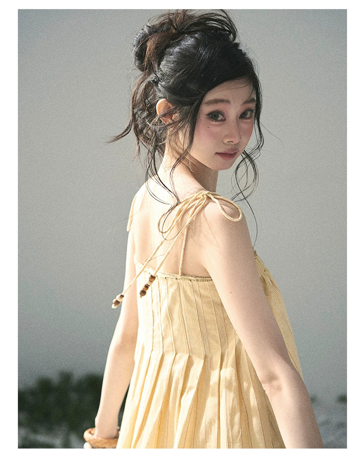 “Ripples Along the Hem” Butter Yellow Reversible Babydoll Dress