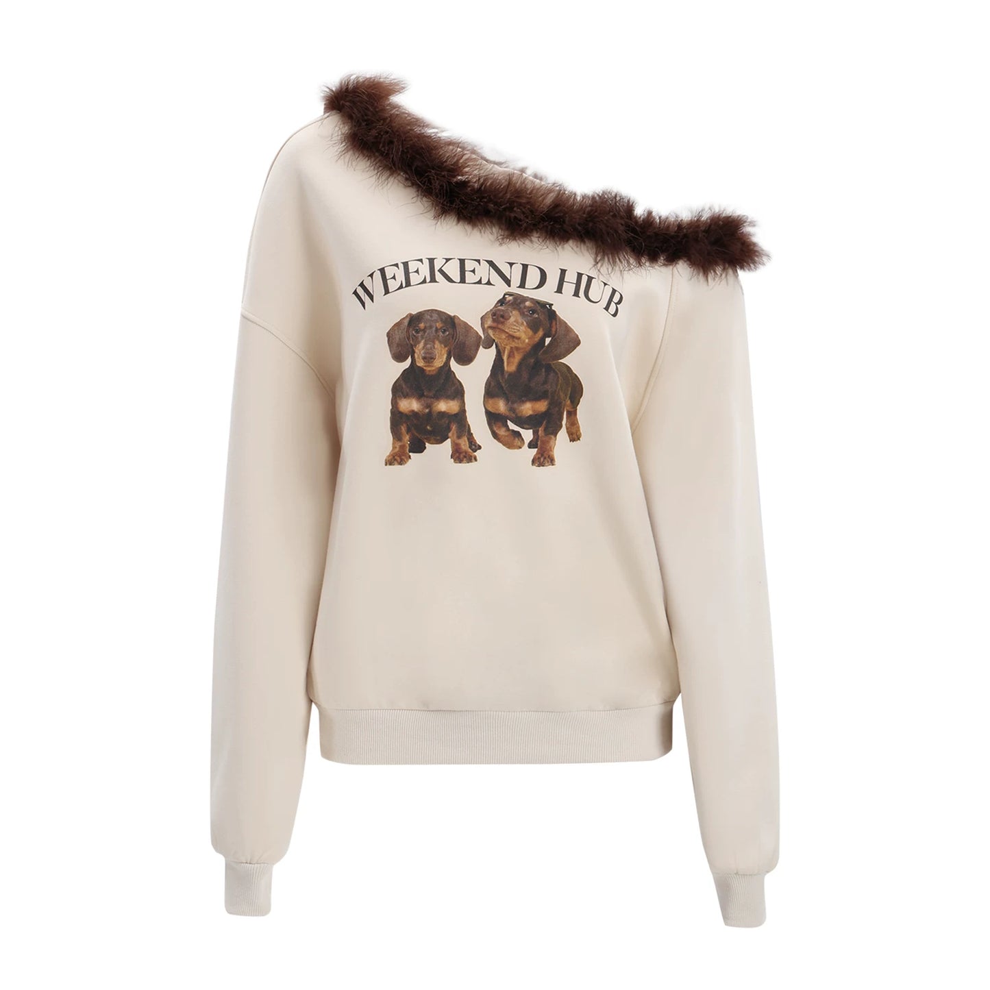 "Cozy Departure" Apricot Off-Shoulder Sweatshirt