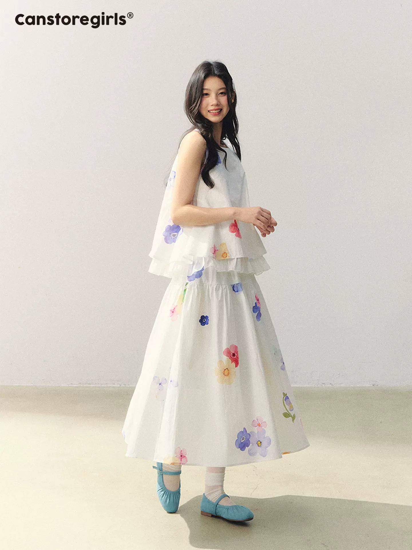 Floral Whisper White A-Line Top & Skirt Set WW2026053