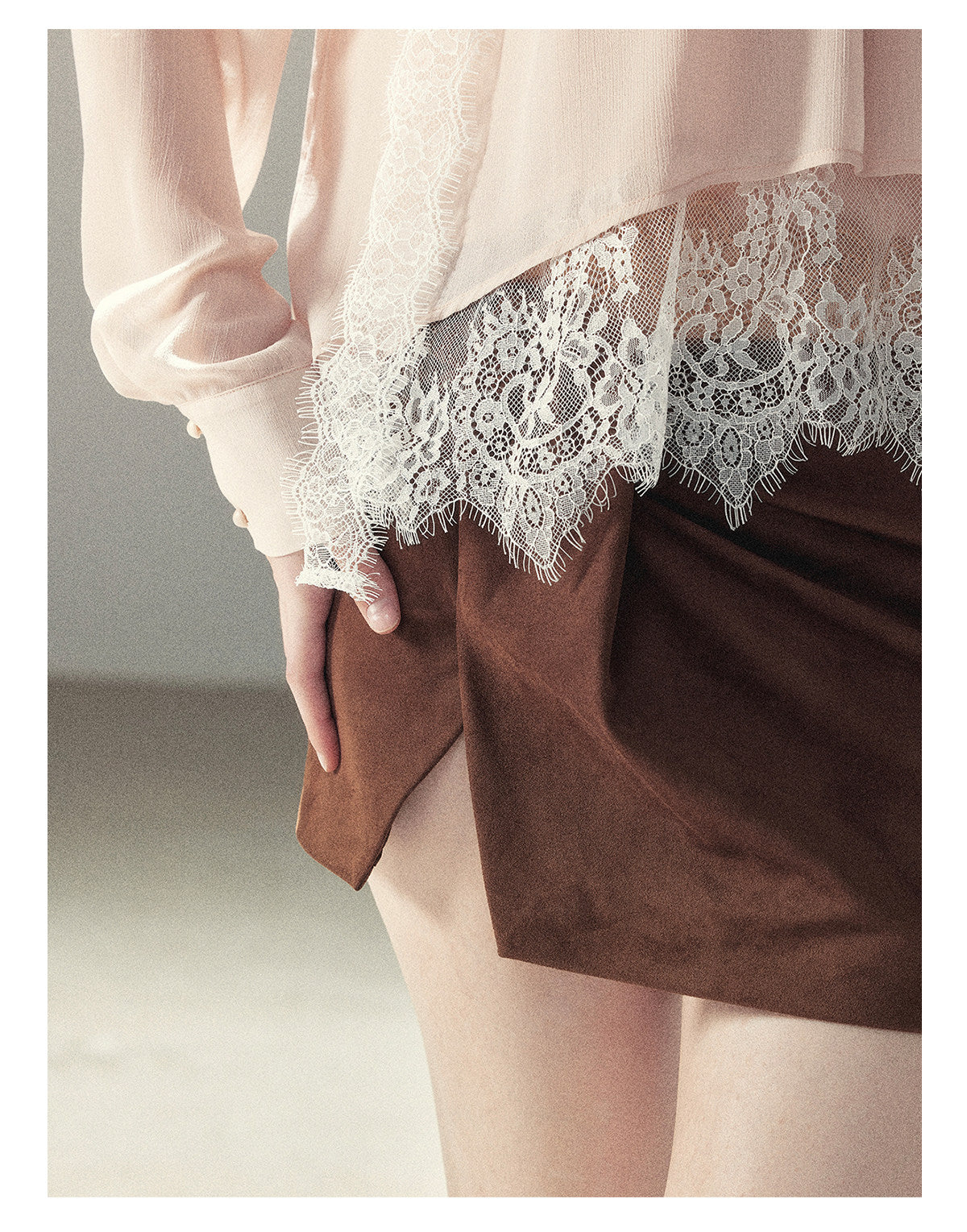 170726 "Blooming Evening Sakura" Soft Pink Lace Cover-Up Blouse