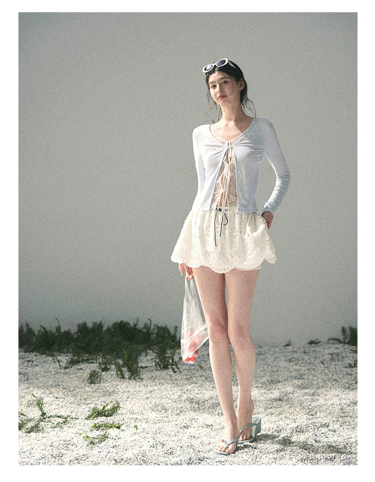 “Dreams Between Seams” Baby Blue Layered Lace Top