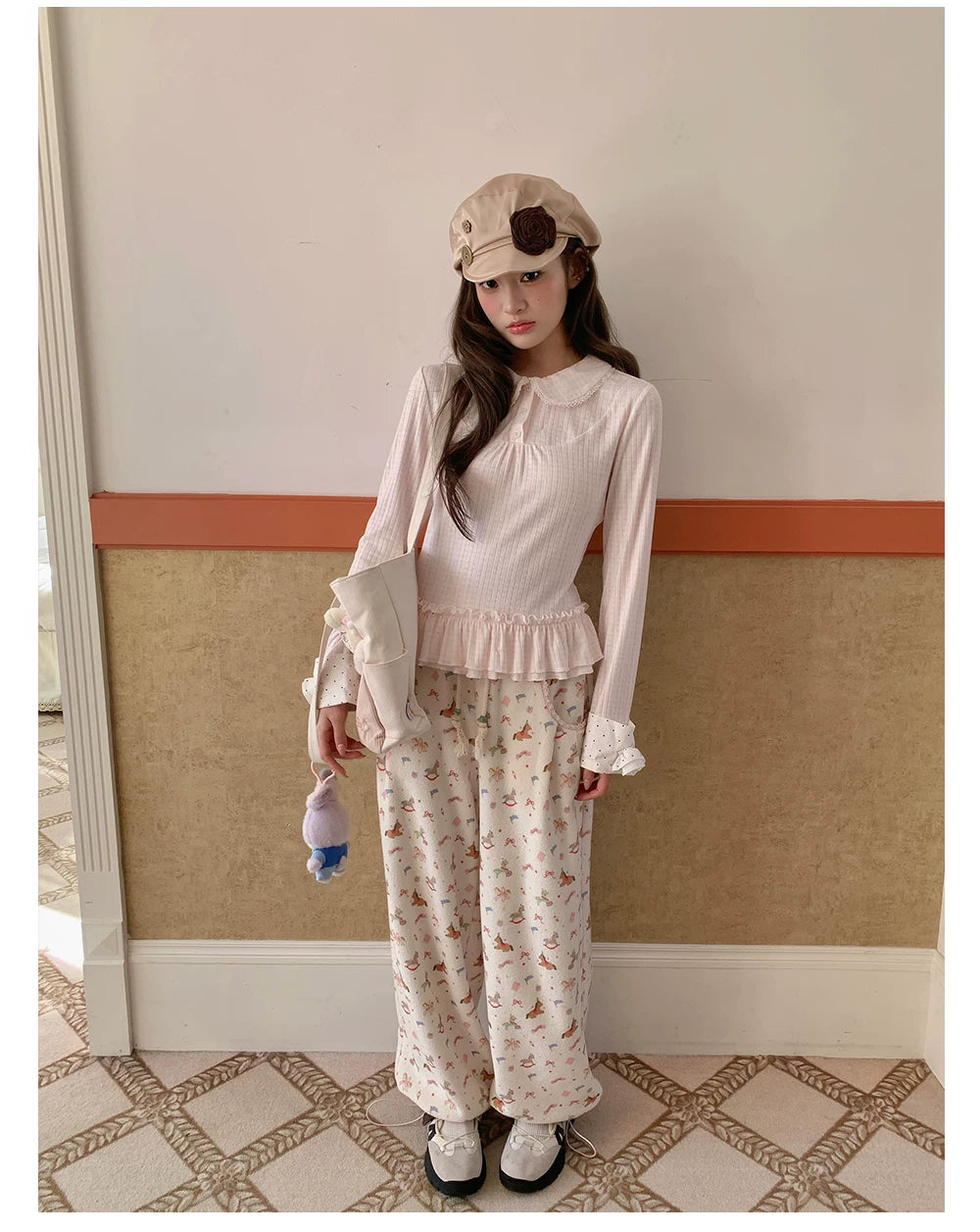 “Dream Pony Picnic” Apricot Pony Print Lounge Pants
