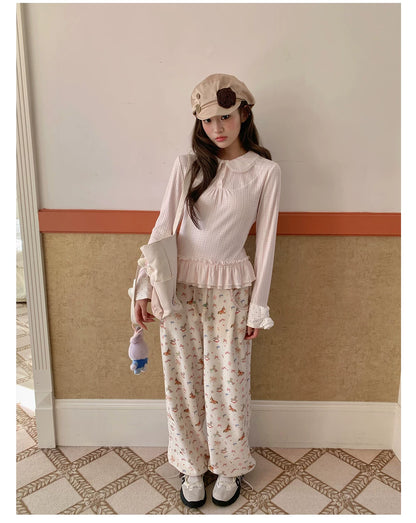 “Dream Pony Picnic” Apricot Pony Print Lounge Pants