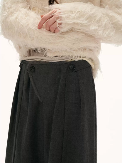MAMC - Fleece-Lined Grey Relaxed Straight-Leg Trousers WE903