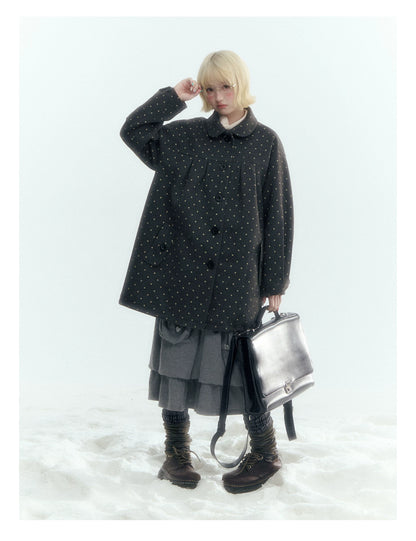 Horridale - Light Gray Pleated Knit Bubble Skirt with Oversized Pockets