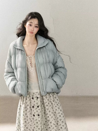 AOMALM - “She Gazes at Snow” 90% White Duck Down Puffer Jacket – Dusty Lilac