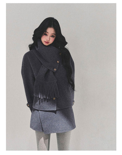 少也眼 “Ashes of Fireworks” Elegant Two-Piece Winter Set 692651