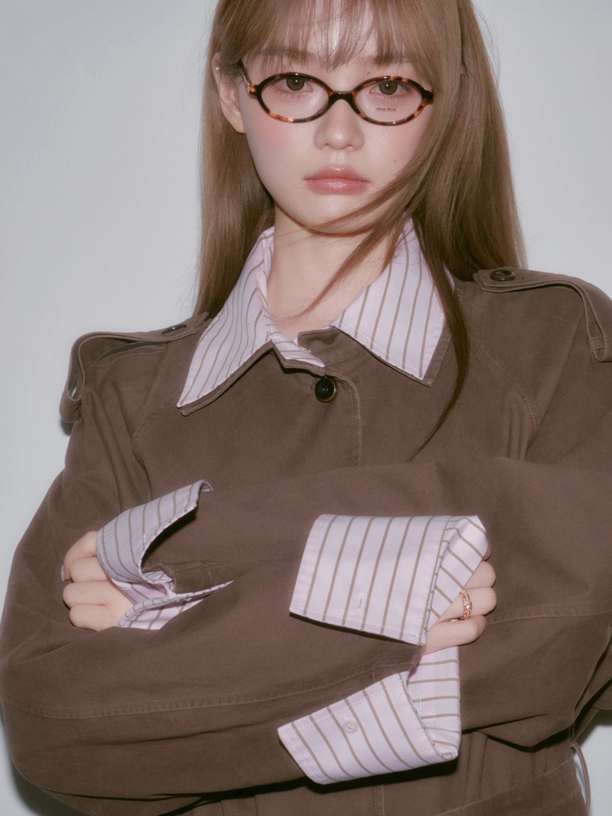LOST FOREST - Red Brown Washed Cotton Detachable Trench Coat