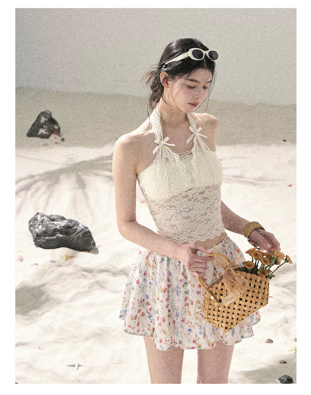 "Moss Whisper" Knit Sun Protection Cardigan & Cami Top