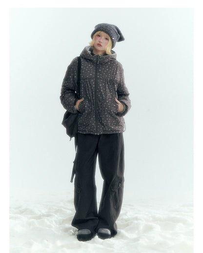 Horridale - Charcoal Gray Washed Cargo Barrel Leg Pants