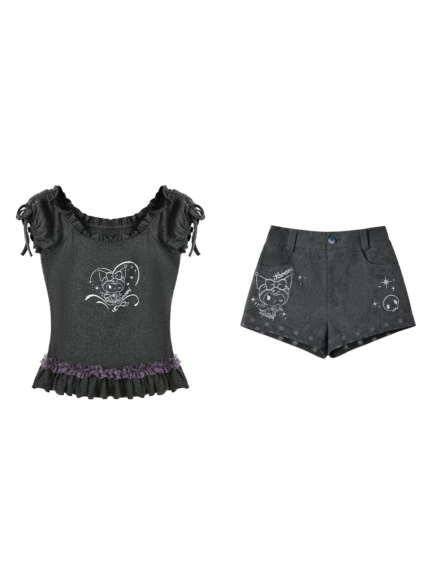 170726K "Moonlit Muse" Convertible Off-Shoulder Collection (Knit Top / Casual Shorts)