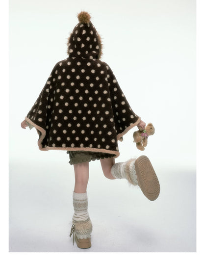 BIBIBENCY - Brown Faux-Wool Coat with Plush Polyester Lining