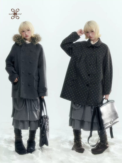 Horridale - Light Gray Pleated Knit Bubble Skirt with Oversized Pockets