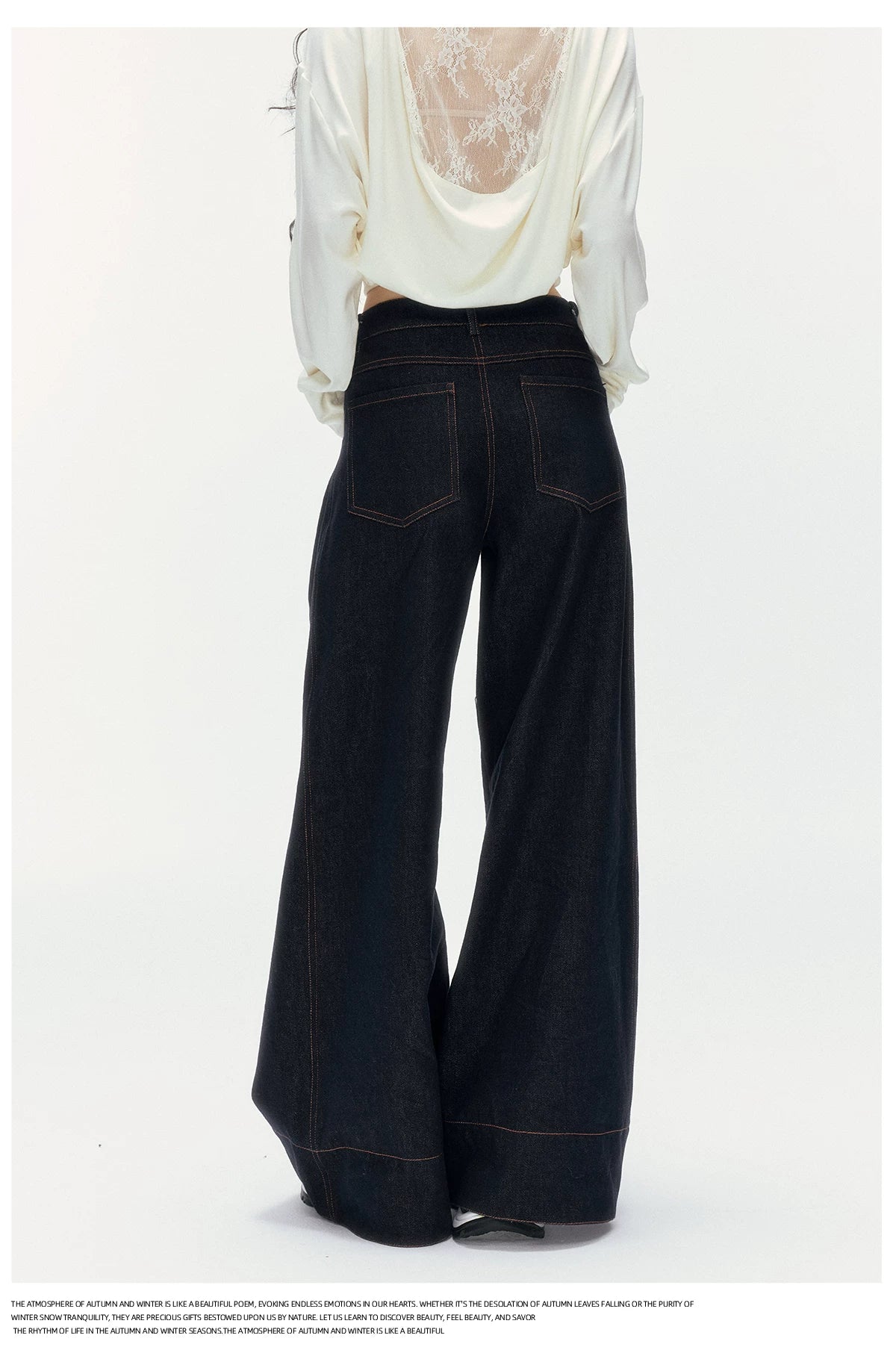 24olvides - Low-Rise Flare Jeans with Vintage Stud Details