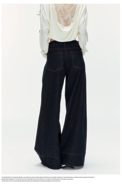 24olvides - Low-Rise Flare Jeans with Vintage Stud Details