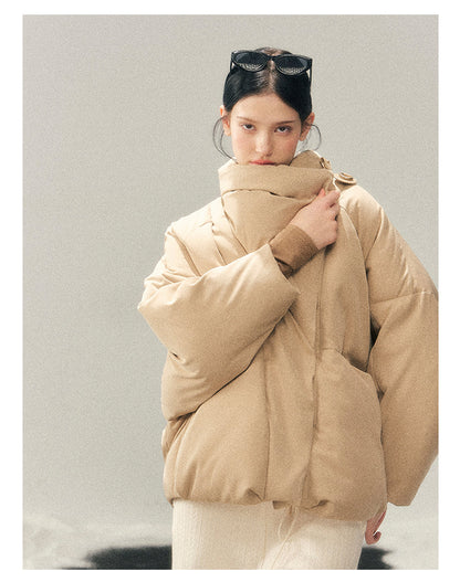 040126 "The Fluffiness of Snow" Down Jacket - Milk Tea Beige