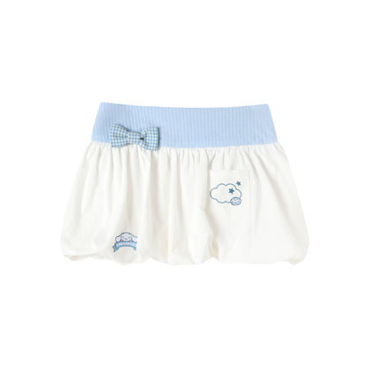 Two Ways to Wear! Cinnamoroll Cropped Cardigan / Round-Neck Blouse / Bubble Skort