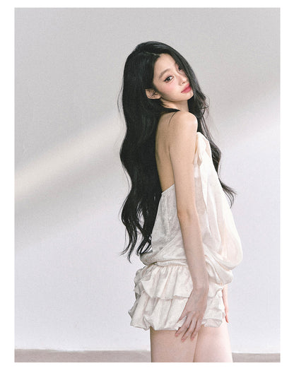 少也眼 “Evening Diva” French-Style Halter Mini Dress