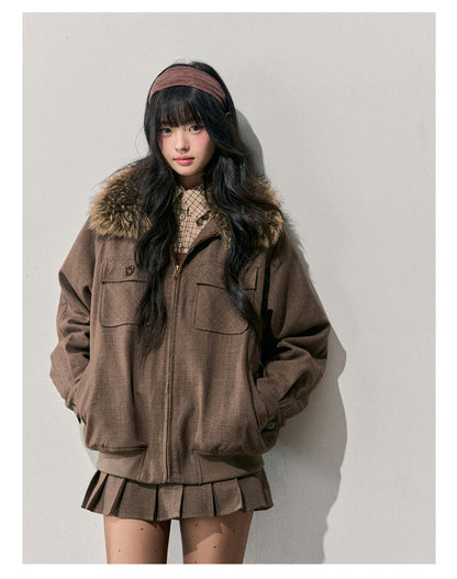少也眼 “Twilight Warmth” Hepburn-Style Winter Jacket & Skirt Set 684616