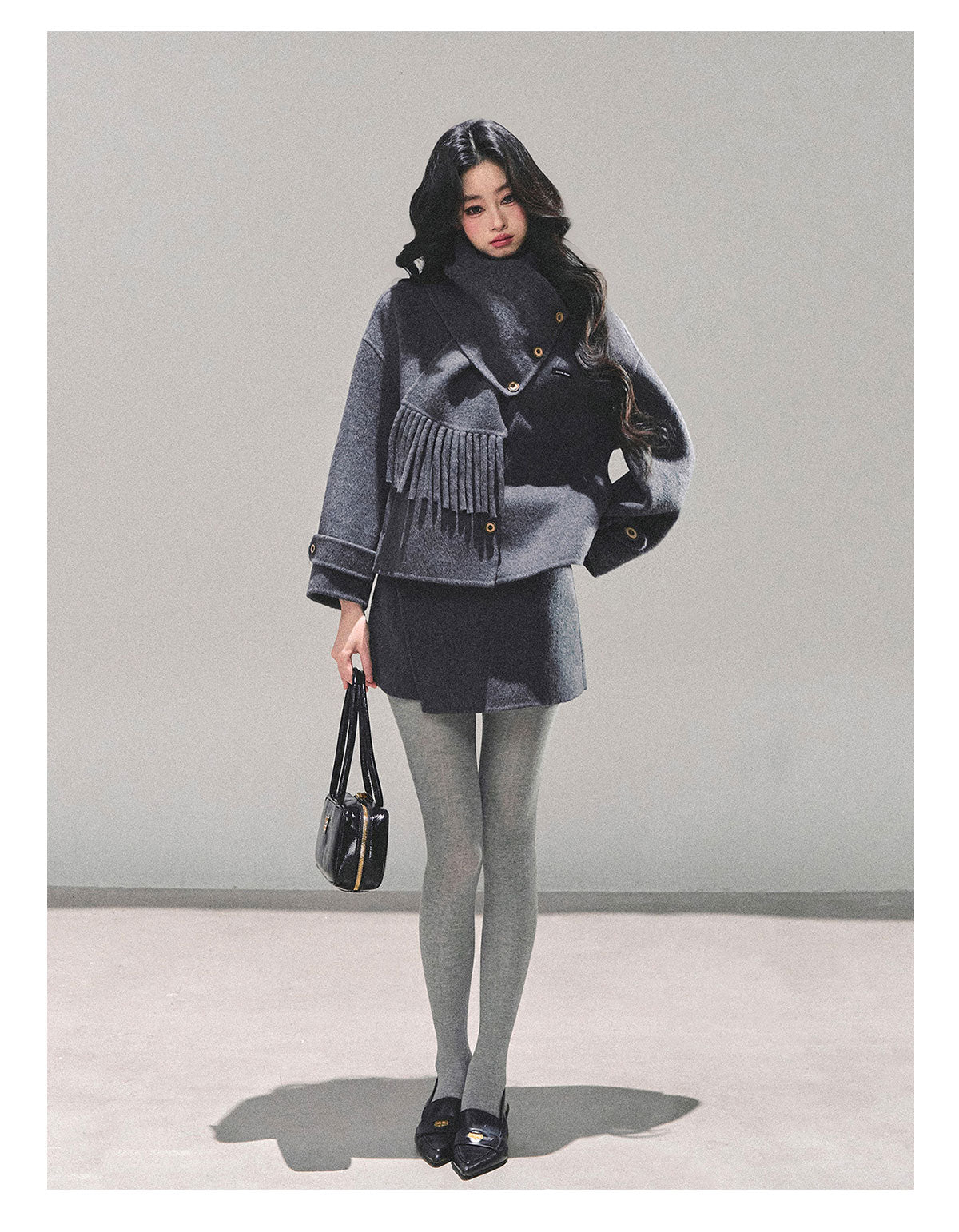 少也眼 “Ashes of Fireworks” Elegant Two-Piece Winter Set 692651