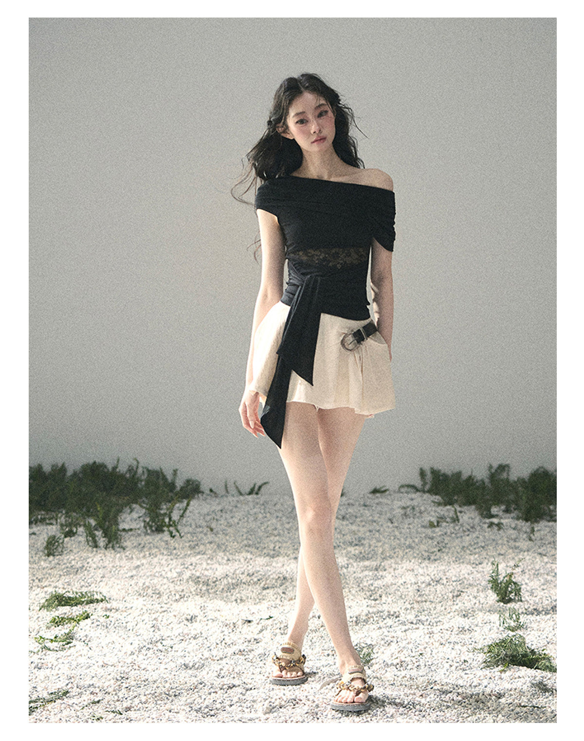 “Cicada Summer” Midnight Black Lace Cutout Top