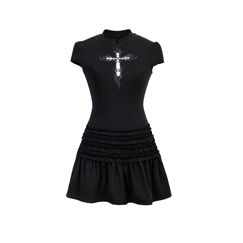 "Covenant × Cross" Slim-Fit Cheongsam-Inspired Dress
