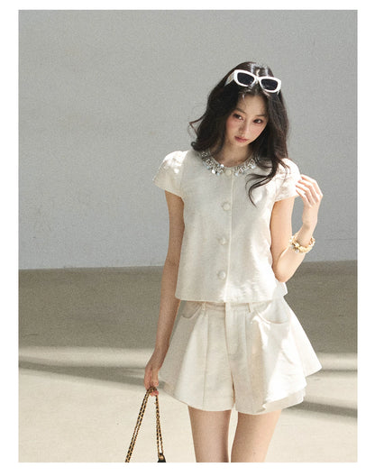 "Summer in the Sunlight" Dutch Cream Tweed Two-Piece Set