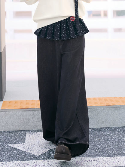 "Starlight Transit" Navy Pleated Mini Skirt