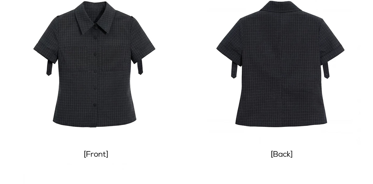 EZEK | Gingham Check Short Sleeve Shirt with Adjustable Sleeves