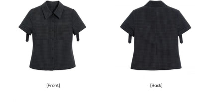 EZEK | Gingham Check Short Sleeve Shirt with Adjustable Sleeves
