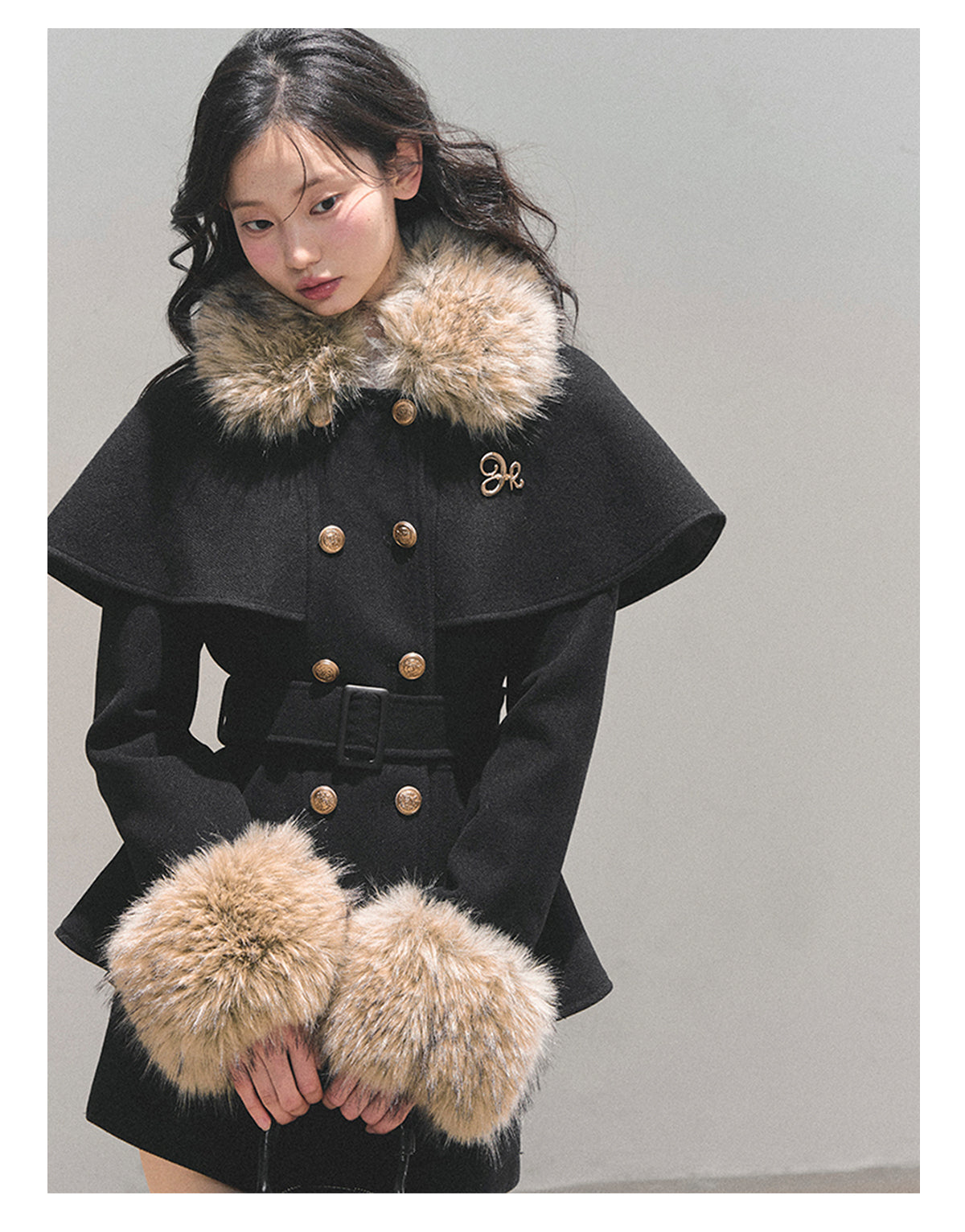 少也眼 “Snowlit Reverie” French Winter Cape Set 855452