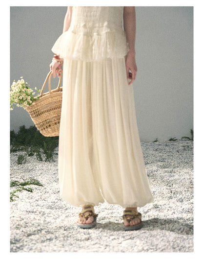 "Fallen Into Your Gaze" Dutch Cheese Lace Top & Jogger Pants Two-Piece Set