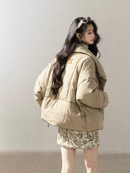 AOMALM - “Snow’s Fluffy Lightness” 90% White Duck Down Puffer Jacket – Milk Tea