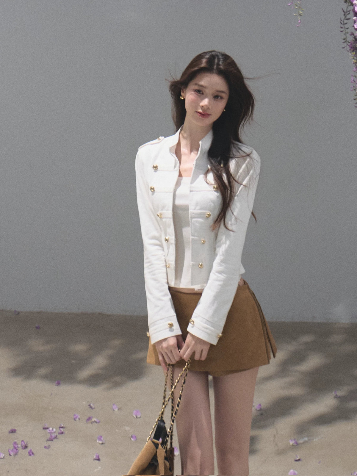 OAKMOO/ Napoleon-Style Fitted Cotton Jacket